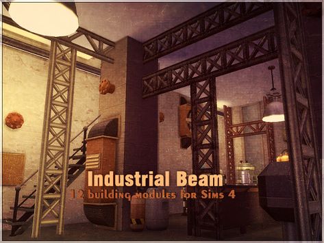 Sims Studio: Industrial Beam (s4) Sims 4 Industrial Cc Maxis Match, Sims 4 Beam Cc, Industrial Cc Sims 4, Sims 4 Studio Cc, Sims 4 Cc Industrial, Sims 4 Industrial Cc, Metal Beam, Metal Columns, Sims 4 Studio