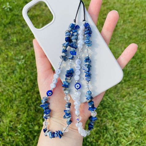 Lapis Lazuli Gemstone Phone Strap, Healing Crystals Phone Chain, Pearl Beaded Phone Charm, Personalized Phone Strap Jewelry, Christmas Gifts Beaded Phone Charms Aesthetic, Iphone Charms, Phone Hanger, Cellphone Strap, Phone Jewelry, Beaded Charms, Cell Phone Charms, Strap Phone, Lapis Lazuli Crystal