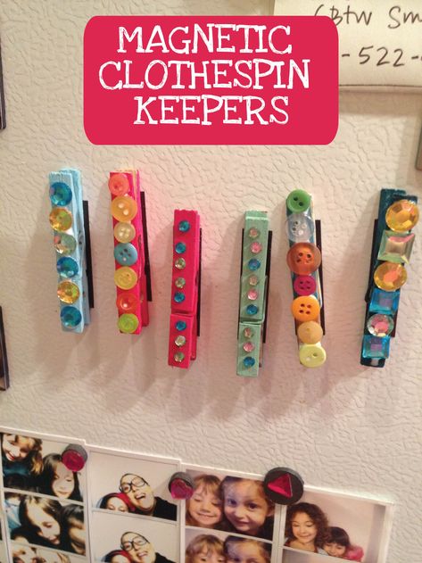 Diy With Magnets, Preschool Clothespin Crafts, Preschool Magnet Craft, Clothes Pin Magnets Diy, Magnet Art Projects For Kids, Diy Magnets For Kids, Magnet Crafts For Kids, Magnet Clothespins, Clothes Pin Magnets