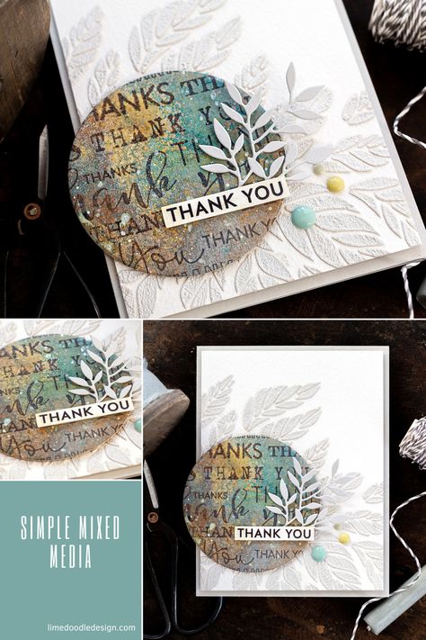 Cooler Painting, Tim Holtz Distress Ink, Mixed Media Cards, Handmade Thank You Cards, Leaf Stencil, Sorority Crafts, Card Techniques, Messy Play, Distress Oxides