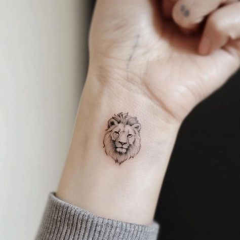 Mini Lion Tattoo, Lion Heart Tattoo, Tiny Lion Tattoo, Little Lion Tattoo, Small Lion Tattoo, Face Tattoos For Women, Buddha Tattoo Design, Buddha Tattoo, Beautiful Tattoo