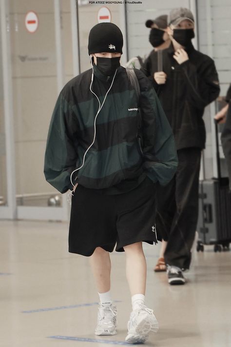 Wooyoung Airport Fashion, Wooyoung Airport, Wooyoung Outfit Inspired, Wooyoung Inspired Outfits, Ateez Airport Fashion, Wooyoung Fashion, Wooyoung Outfit, Ateez Fashion, Ateez Inspired Outfits