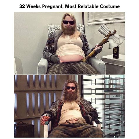 Pregnant Cosplay Ideas, Cosplay Pregnant, Pregnant Cosplay, Announcement Pictures, Pregnancy Costumes, Pregnant Halloween Costumes, 32 Weeks Pregnant, Amazing Halloween Costumes, Closet Cosplay