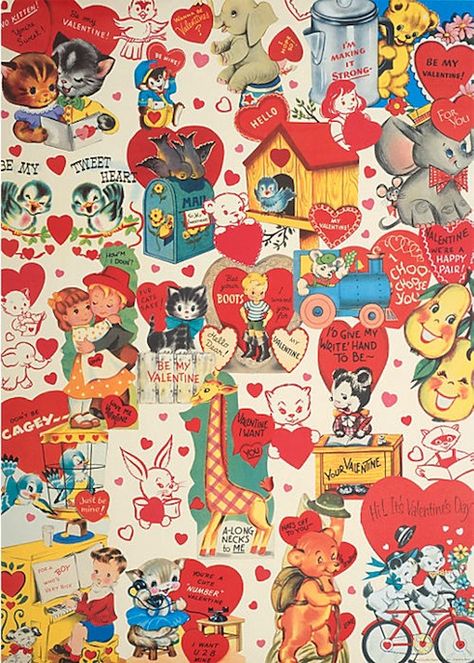 Retro Valentines Valentine Background, Vintage Valentine Cards, Vintage Wrapping Paper, Valentines Wallpaper, Retro Kids, Valentines Art, Vintage Valentine, My Funny Valentine, Retro Valentines