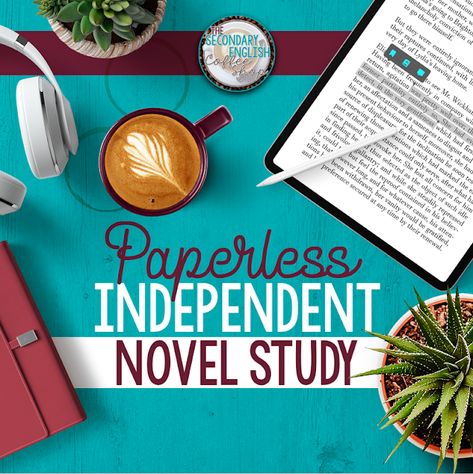 Paperless Independent Novel Study  - The Secondary English Coffee Shop English Coffee Shop, Classroom Book Clubs, Reading Connections, Digital Lesson Plans, Secondary English, Interactive Reading, Teaching Vocabulary, Teen Trends, English Teachers