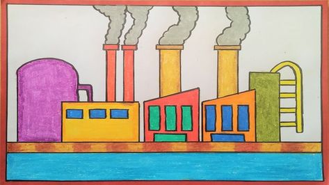 factory pollution drawing (air pollution) | science drawing academy Pollution Drawing Easy, Factory Pollution, Pollution Drawing, Air Pollution Poster, Science Drawing, Graffiti Drawing, Drawing Easy, Air Pollution, Drawing For Kids