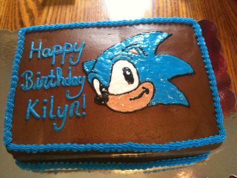 Sonic Cake on Cake Central Simple Sonic Cake, Homemade Chocolate Icing, Sonic Birthday Cake, Icing Buttercream, Sonic Cake, Cake Homemade, Sonic Birthday, Cake Central, Chocolate Icing