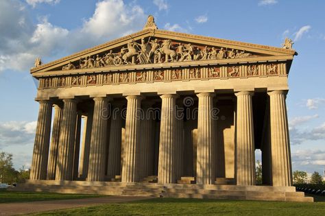 Parthenon (front view). A replica of the Greek Parthenon in Nashville, Tennessee , #AD, #view, #front, #Parthenon, #replica, #Tennessee #ad Parthenon Architecture, Greece Drawing, Greek Parthenon, Egypt Architecture, Parthenon Nashville, Greek Temples, Greek Buildings, Greek Architecture, Greek Temple