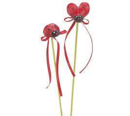 (2) Red & Black Resin Lady Bug 9" H Garden Picks Ladybug Valentines, Heart Ladybug, Ladybug Party Decorations, Black Ladybug, Ladybug Decorations, Tulip Candle, Decorative Garden Stakes, Ladybug Party, Tulips In Vase