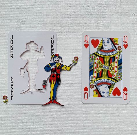 The Joker And The Queen, Joker And The Queen, Playing Card Crafts, Playing Cards Art, The Joker, Contemporary Artist, Artist Trading Cards, Playing Card, Art Styles