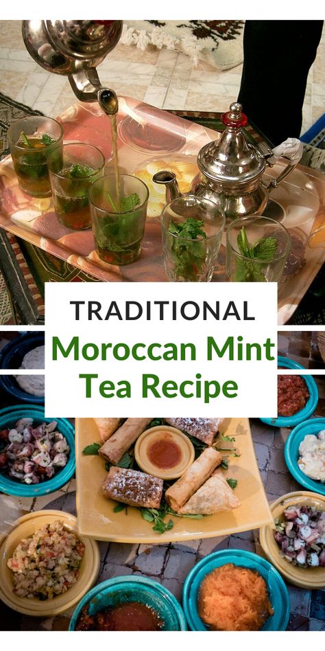 Mediterranean Tea Party, Middle Eastern Tea Party, Moroccan Tea Recipe, North African Recipes, African Tea Party, Moroccan Drinks, Traditional Moroccan Dishes, Morrocon Foods, Traditional Moroccan Desserts