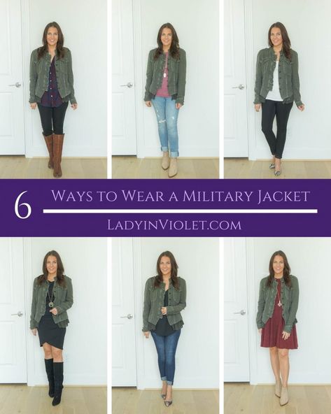 Military Jacket Women Outfit, Jacket Women Outfit, Jacket Fall Outfit, Military Jacket Women, Jacket Outfit Women, Us Fashion, Weather Outfits, Military Style Jackets, Fall Outfit Ideas