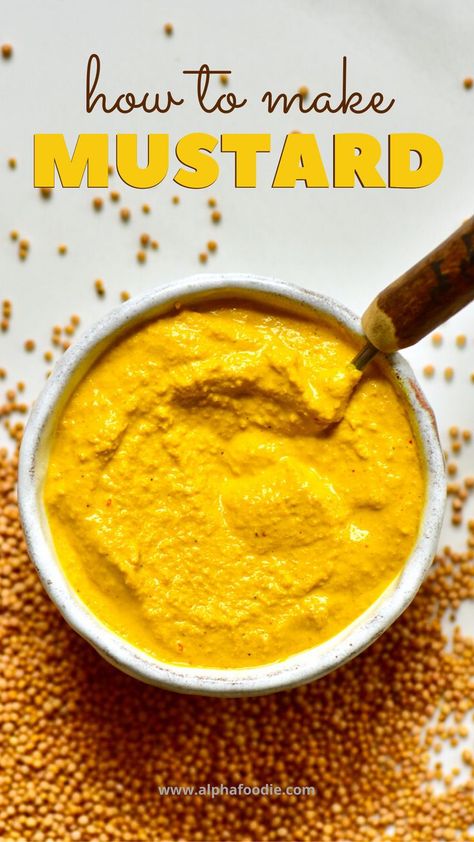 Make Mustard, Homemade Mustard, Resepi Biskut, Mustard Recipe, Simple Dressing, Homemade Condiments, Condiment Recipes, Dressing Recipes, Mustard Dressing