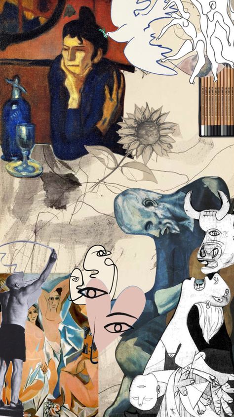 #picasso #artists #arttherapy #masterpiece #vintage #artgirl #collage #moodboard #shuffles #art101 #arthoe #artlover #artdeco Picasso Wallpaper, Picasso Collage, Collage Moodboard, Picasso Paintings, Painting Collage, 70s Style, Pablo Picasso, Art Therapy, 70s Fashion