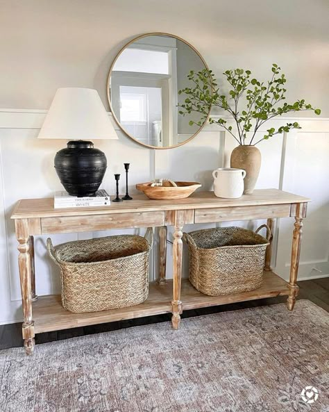 Hobby Lobby Console Table Decor, Entry Way Table Decor Simple, World Market Console Table, How To Decorate Entryway Table, Interior Design 2022, Hallway Table Decor, Entryway Table Ideas, Sofa Table Decor, Entrance Tables