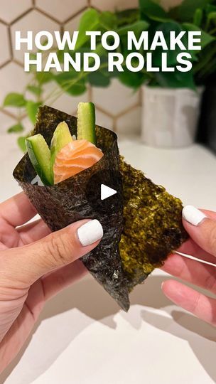 72K views · 509 reactions | How to make hand rolls! New year, same me—always craving sushi & hand rolls are one of my favorite easy ways to get my fix at home! Plus it’s healthy & cheaper than going out 🤑

Make sure to get sushi-grade seafood so it’s safe to eat raw, pair it with sushi rice, seaweed, your favorite veggies, & sauces. There are infinite combinations & you can make your own perfect temaki!

INGREDIENTS (4 servings):
1 lb sushi-grade seafood
4 cups sushi rice, cooked
10 seaweed sheets
2 avocados
5 mini cucumbers
soy sauce
wasabi
ginger

SUSHI RICE:
4 cups short-grain rice, cooked
2 tsp rice vinegar
¼ tsp sugar
¼ tsp salt

📝 Full recipe with more tips link in bio!
.
.
.
.
.
#handroll #temaki #sushi #recipe #handrolls #temakilovers #temakisushi #handrollsushi #sushigrade #sush Sushi Hand Rolls, Rice Seaweed, Hand Roll Sushi, Temaki Sushi, New Year Same Me, Sushi Recipe, Mini Cucumbers, Austin Food, Cheap Healthy