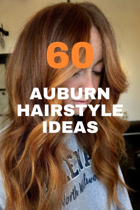 A long, wavy auburn hairstyle with warm copper highlights, styled for a rich and dimensional look. Auburn Hair With Honey Blonde Highlights, Auburn Hairstyles, Light Auburn Hair Color, Light Auburn Hair, Warm Highlights, Auburn Highlights, Sophisticated Hairstyles, Light Auburn, Copper Highlights