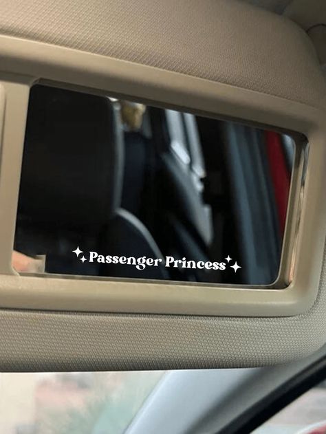 Passenger Princess Mirror Car Decal, Rear View Mirror Decal, Girlfriend Truck Decal, Car Accessories, Passenger Princess HumorI discovered amazing products on SHEIN.com, come check them out! Passenger Princess Aesthetic Car Decor, Girly Car Stickers, Car Necessities, Princess Mirror, Princess Decor, Funny Princess, Princess Car, Passenger Princess, Princess Decorations