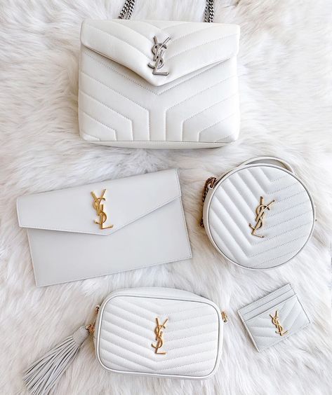 Never realised I had such a thing for white Saint Laurent until I was putting together this photo 🙈😂 @chase_amie Hot Bags, Bridal Clutch, Yves Saint Laurent Bags, Luxury Purses, Fancy Bags, Cheap Bags, Bvlgari Bags, Celine Bag, Gucci Bags