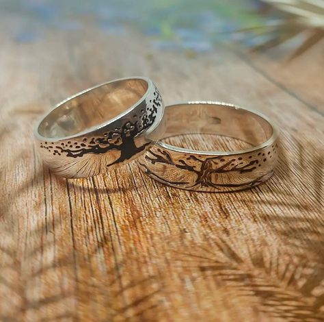 Viking Wedding Ring Sets, Viking Wedding Ring, Yggdrasil Tree, Tree Of Life Ring, Life Ring, Viking Wedding, Wedding Ring Set, Engagement Ring Set, Wedding Ring Sets