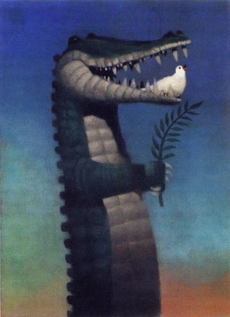 . Holland Illustration, Brad Holland, Crocodile Illustration, Crocodile Rock, Holland Art, Crocodile Tears, American Illustration, Magical Realism, Animal Antics