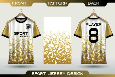 Sports jersey design. t-shirt soccer jersey for football, racing, gaming, cycling. fabric with front view and back view Football Tshirt Ideas, Football Jersey Design Ideas, Jersey Design Template, Football Jersey Design, Best Jersey, T Shirt Template, Pixels Art, Sports Jersey Design, Customized Products