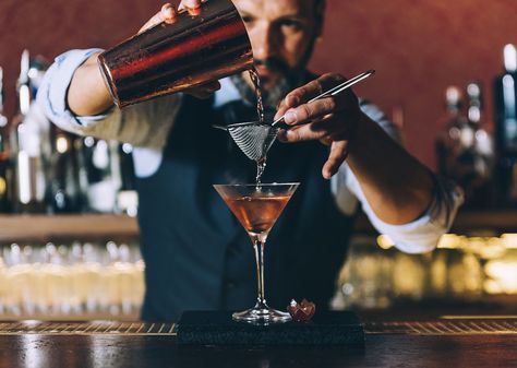 Being a professional takes skills. Not only can we sling great drinks, but we also have the power to matchmake and blend in like no other. Whisky Black Label, Canteen Water Bottle, Italian Cocktails, Cherry Bark, Alcohol Free Drinks, Bar In Casa, Aromatic Bitters, French 75, Black Russian