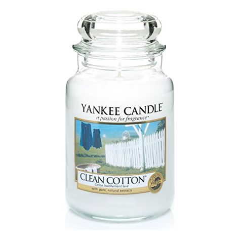 Yankee Candle Jars, Yankee Candle Scents, Yankee Candles, Clean Candle, Room Fragrances, Large Jar, Large Candles, Clean Cotton, Jar Candle