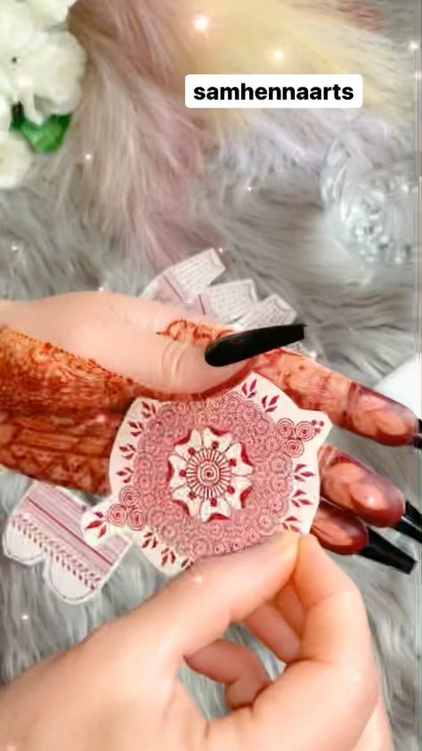 samhennaarts on Instagram: This henna sticker is my own design (created by me). Henna Stickers, Henna Patches, Henna Cards Design, Mehendi Stickers, Henna Stickers Design, Henna Cones Photography, Henna Designs, Fingerless Gloves, Arm Warmers