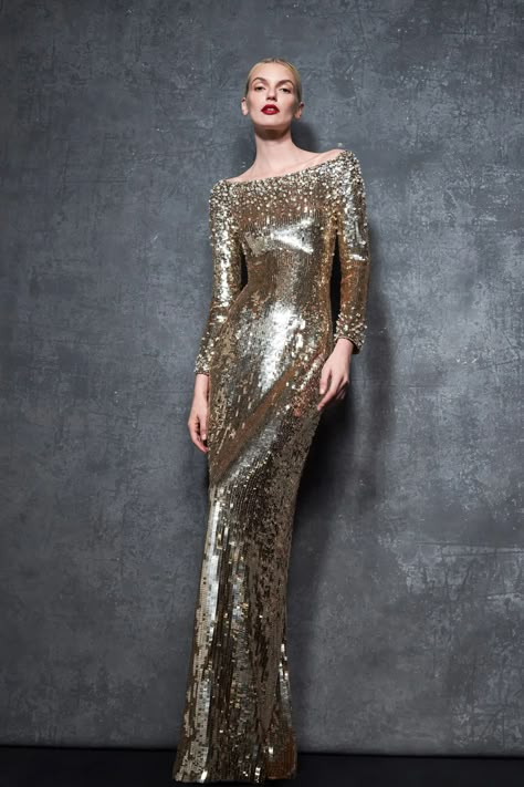 Jenny Packham Pre-Fall 2024 Fashion Show | Vogue Ballroom Blitz, Jenny Packham Dresses, Runway Gowns, Metal Fashion, Jenny Packham, 2024 Collection, Fall 2024, Fall Looks, Pre Fall