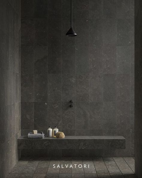 Shower Tray Design, Parquet Texture, Dark Tile, Dark Bathrooms, Marble Showers, Stone Interior, Stone Bathroom, Have A Shower, Bathroom Inspiration Decor