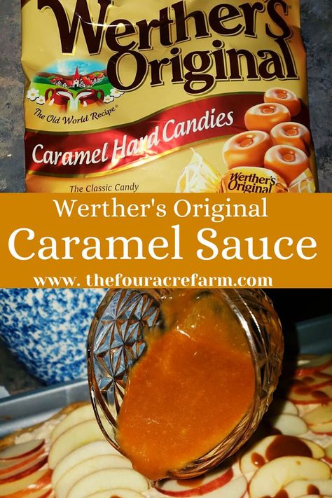 Werther’s Original Caramel Sauce is a delicious topping you can use for dipping, drizzling, dunking…you get the idea. This oh so easy recipe can be used in so many ways. It is made with Werther’s Hard Candies which gives it that extra special something. Sauce | Caramel | Dip | Caramel Apple | Topping | Werther's | Werther's Original | Icecream | Dipping | #caramel #homemade #sauce #caramelapple #werther's #candy #candies #werther's original #recipe @werthersoriginalus Werthers Original Recipe, Apple Fruit Pizza, Dipping Caramel, Caramel Apple Fruit Pizza, Caramel Drizzle Recipe, Caramel Homemade, Carmel Recipe, Apple Topping, Easy Dinner Desserts