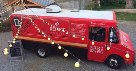 Atlanta Coffee Shops, Mobile Bar Business, Catering Truck, Coffee Catering, Truck Builds, Starting A Food Truck, Truck Room, Shop Name Ideas, Bar Business