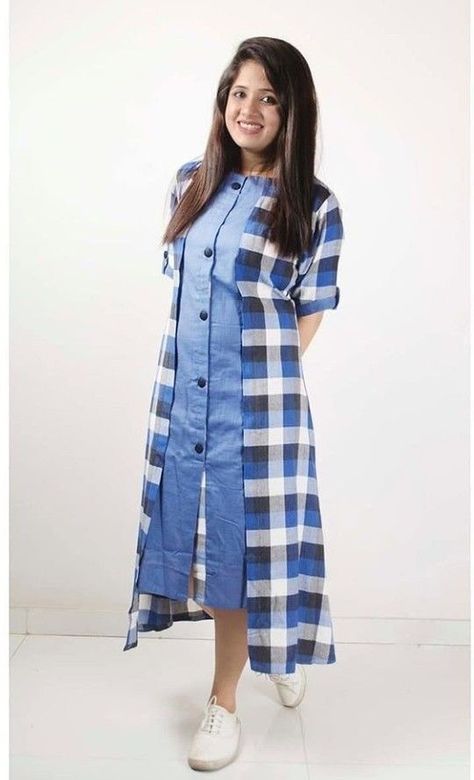 Check Kurti Designs Latest Indian, Check Kurti Designs Latest, Check Kurti Designs, Indian Kurti Designs, New Kurti Designs, Shrug For Dresses, Designer Kurti Patterns, Simple Kurti Designs, Kurti Designs Latest