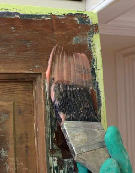 How to strip a door. Diy Painted Door, Stripping Paint From Wood, Refinish Door, How To Strip Paint, Strip Paint, Old Wood Doors, Door Stripping, Stripping Paint, Wood Exterior Door