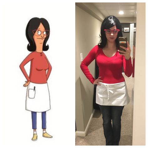 Bob's Burgers Linda Halloween Costume Halloween Short Brown Hair Costume, Bob's Burger Halloween Costume, Linda Bobs Burgers Costume, Linda And Bob Belcher Costume, Bobs Burgers Halloween Costumes, Bobs Burger Costume, Tina Bobs Burgers Costume, Bob And Linda Costume, Linda Belcher Costume