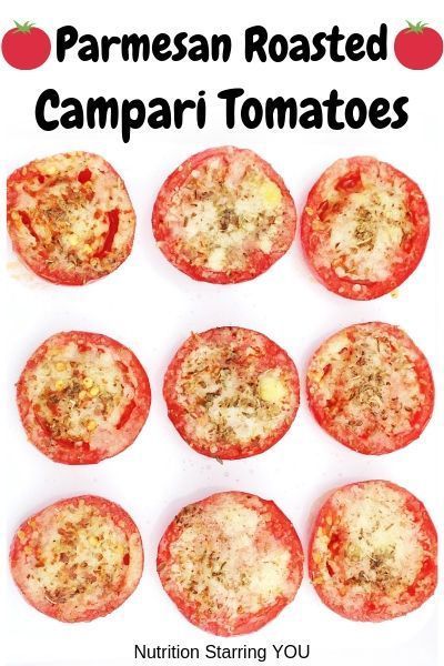 With only 62 calories per serving, these gluten free, keto friendly, low carb Parmesan Roasted Campari Tomatoes are a perfect vegetarian summer side dish or salad topper. via @LaurenPincusRD #camparitomatoes #camparitomatorecipes #ketosidedishes #lowcarbrecipes #lowcarbsidedish #ketorecipes #ketorecipeseasy #roastedtomatoes #howtoroasttomatoes #summersidedish #glutenfreesidedish Campari Tomatoes, Tomato Side Dishes, Best Vegetable Recipes, Tomato Nutrition, Cooking Mama, Keto Side, Gluten Free Sides Dishes, Seasonal Fruit, Low Carb Side Dishes