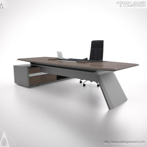 A' Design Award and Competition - Images of Aulenti by Vincenzo Vinci and Ettore Giordano Executive Office Design, Steven Zhang, Office Desk Designs, Office Table Design, Office Interior Design Modern, Modern Office Interiors, Corporate Office Design, Executive Office Desk, Modern Office Desk