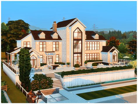 The Sims Resource - MM MODERN VILLA INSPIRED Sims Luxury House, Sims 4 Lots Residential, Sims 4 Aesthetic House, Sims 4 Modern Mansion, Sims 4 Luxury House, Sims 4 Villa, Sims Mansion, Sims 4 Mansion, Mansion Sims 4