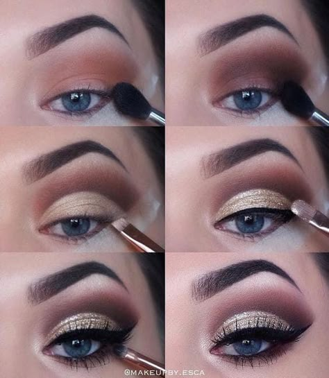 Eye Makeup For Blue Eyes, Apply Eyeshadow, Makeup For Blue Eyes, Wedding Makeup Tips, Smink Inspiration, Pinterest Makeup, Makijaż Smokey Eye, Glamorous Makeup, Natural Wedding Makeup