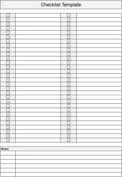 Checklist Templates: Download & Print for Free! Free Checklist Template, Blank Checklist Template, Business Proposal Outline, Blank Checklist, Free To Do List, Reference Template, Cleaning Checklist Template, Iris Folding Pattern, Report Card Template