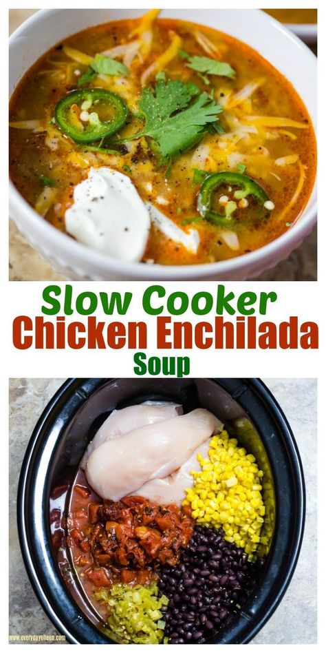 Crockpot Chicken Enchilada Soup, Slow Cooker Chicken Enchilada Soup, Chicken Enchilada Soup Crock Pot, Chicken Enchilada Soup Recipes, Enchilada Soup Recipe, Slow Cooker Enchiladas, Flavorful Dinner, Chicken Enchilada Soup, Enchilada Soup