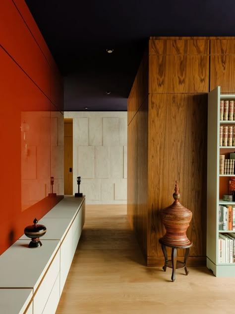 Glass Apartment, Athens Apartment, White Oak Table, Lacquered Walls, Glass Pavilion, Berlin Apartment, Wall Niche, Teak Wall, Maison Jansen