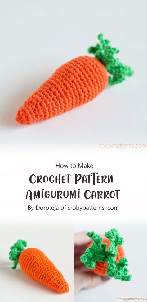 This free crochet pattern of Amigurumi Carrot will present you how to make a very cute Amigurumi Carrot. Amigurumi Crab, Crochet Help, 2024 Crochet, Elephant World, Amigurumi Owl, Easter Crochet Patterns, Tiny Bunny, Crochet Food, Easter Crochet