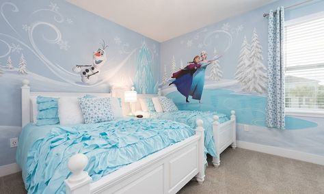 Frozen Inspired Bedroom, Frozen Themed Bedroom, Frozen Bedroom, Frozen Room, Disney Bedrooms, Olivia Grace, Family Villa, Dekorasi Kamar Tidur, Frozen Theme