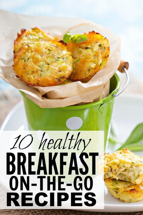 We all know breakfast is the most important meal of the day (right??!), but parenthood has a way of making mornings hectic and ridiculous, leaving little time to sit down and enjoy a wholesome meal. And that's why I love this collection of 10 easy (AND HEALTHY!) breakfast-on-the-go ideas for busy moms! Easy Breakfast To Eat In The Car, Breakfast On The Go Ideas, On The Go Recipes, Quick Breakfast Ideas, Recipes Brunch, Healthy Make Ahead Breakfast, Healthy Breakfast On The Go, Breakfast Easy, Berry Crumble