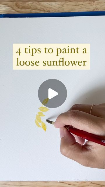 Loose Watercolor Sunflower, Watercolour Sunflower Simple, How To Watercolor Sunflowers, Watercolor Sunflowers Tutorial, Watercolor Sunflowers Watercolour, Sunflowers Watercolor Paintings, Sunflower Watercolor Tutorial, Water Coloring Flowers, Summer Flower Watercolor