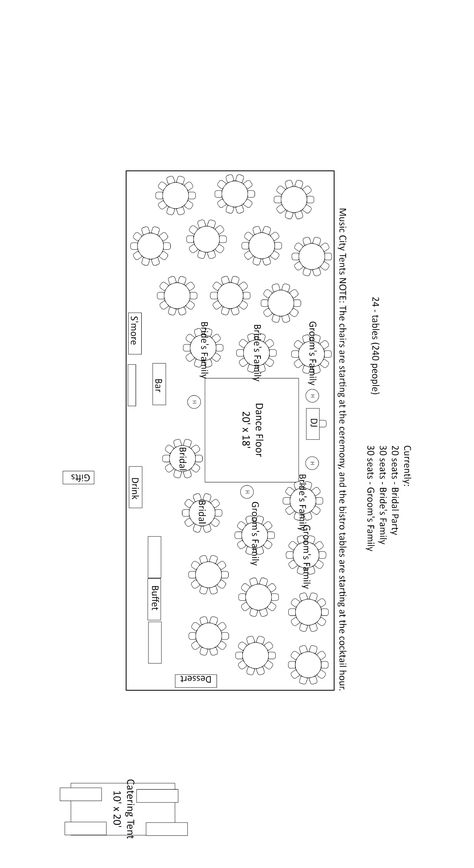 240 people; 40x100 pole tent Reception Table Layout For 100, Wedding Table Layouts 100 People, 40x100 Wedding Tent Layout, Wedding Reception Layout 100 People, Wedding Table Layouts Floor Plans, Wedding Tent Layout, Wedding Floor Plan, Pink Black Weddings, Wedding Table Layouts