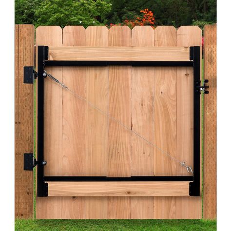 Building A Gate, Wooden Fence Gate, Wood Fence Gates, Garden Gate Design, Gate Kit, Fence Gates, Metal Gate, Gate Hinges, Wood Gate