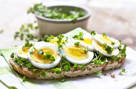 Egg and Salad Cress on Sourdough: The perfect open sandwich for a speedy lunch, our sliced egg and salad cress on sourdough is a winning combination for the modern egg and salad cress lover. Sandwich Healthy, Open Sandwich, Light Lunches, How To Make Eggs, Healthy Sandwiches, Flatbread Recipes, Butter Spread, Sandwich Recipe, Light Lunch